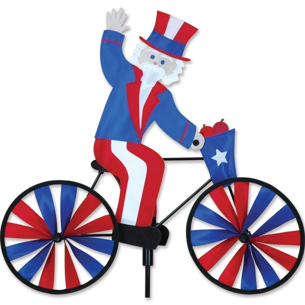 Uncle Sam On A Bicycle/bike Garden Spinner 20" By Premier Kites Uncle Sam on a Bicycle/Bike Garden Spinner - 20" by Premier Kites