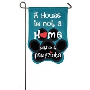 Paw Prints Garden Burlap Flag By Evergreen Paw Prints Garden Burlap Flag by Evergreen