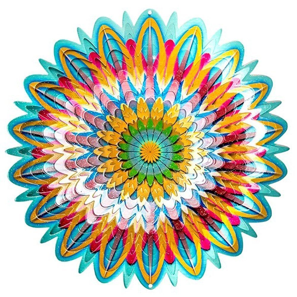 Floral Mandala Wind Spinner By Spinfinity 12" Diameter 0 Floral Mandala Wind Spinner by Spinfinity - 12" Diameter-0