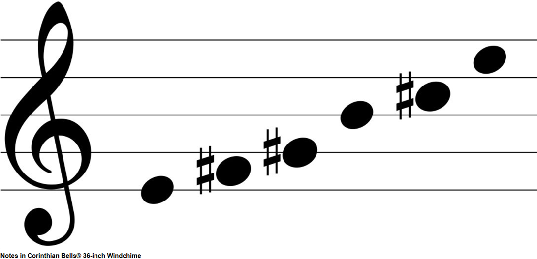 Corinthian Bells 36" Windchime By Qmt Silver Vein 127502 Corinthian Bells 36" Windchime by QMT - Silver Vein-127502