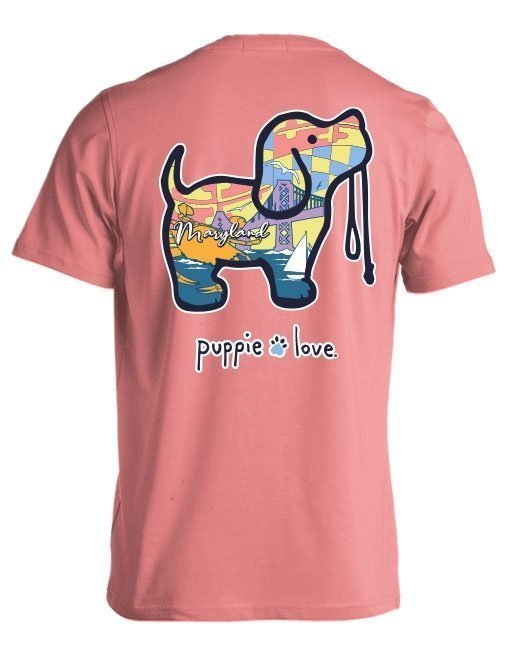 Puppie Love Pastel Maryland Pup Short Sleeve T Shirt By Maryland Brand Puppie Love Pastel Maryland Pup Short Sleeve T-Shirt by Maryland Brand