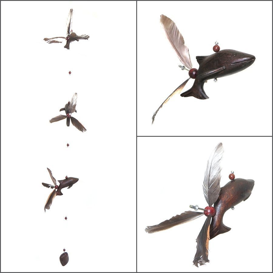 Dolphin Wooden Whirly Mobile Dolphin Wooden Whirly Mobile