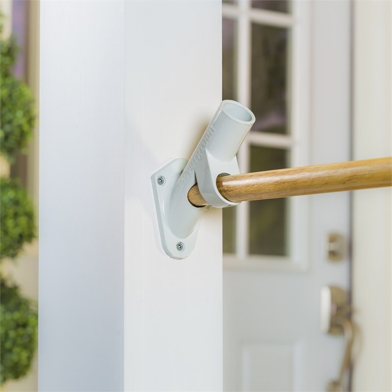 2 Position Aluminum House Flag Pole Bracket White Finish 126152 2-Position Aluminum House Flag Pole Bracket - White Finish-126152