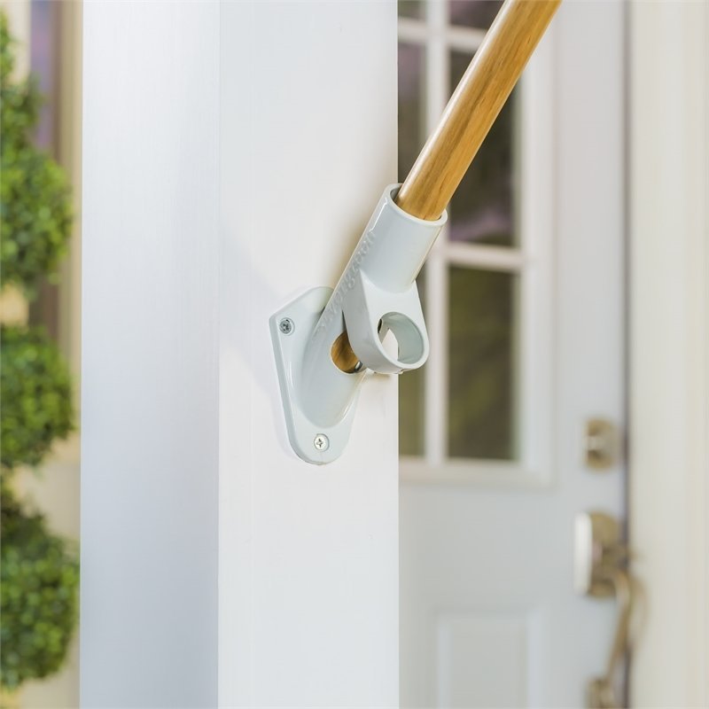 2 Position Aluminum House Flag Pole Bracket White Finish 126151 2-Position Aluminum House Flag Pole Bracket - White Finish-126151
