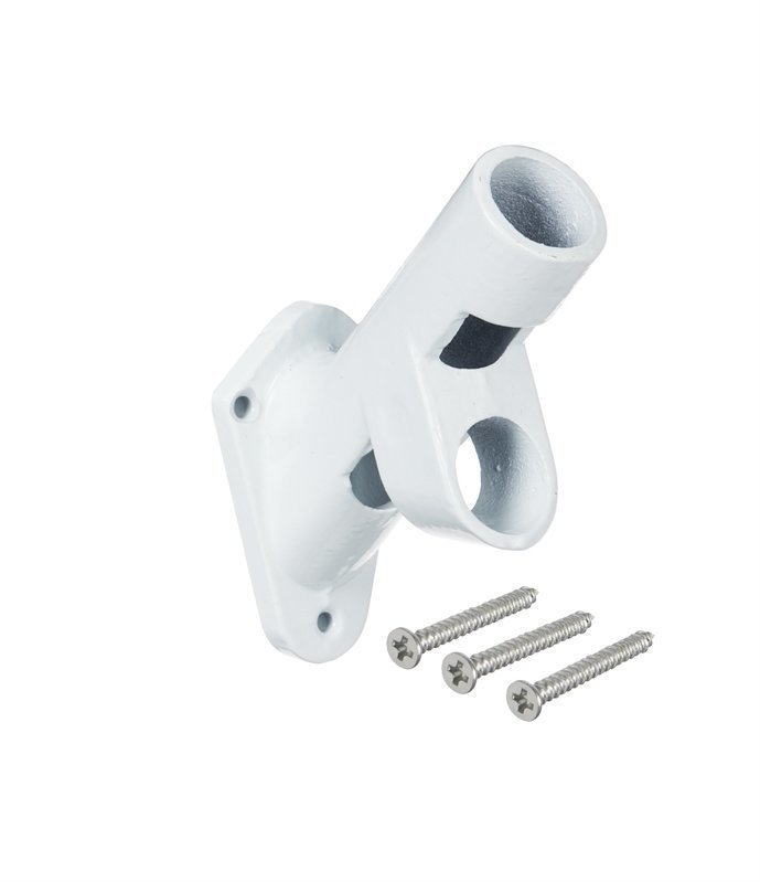 White Aluminum House Flagpole Bracket - 2 Position White Aluminum House Flagpole Bracket - 2 Position