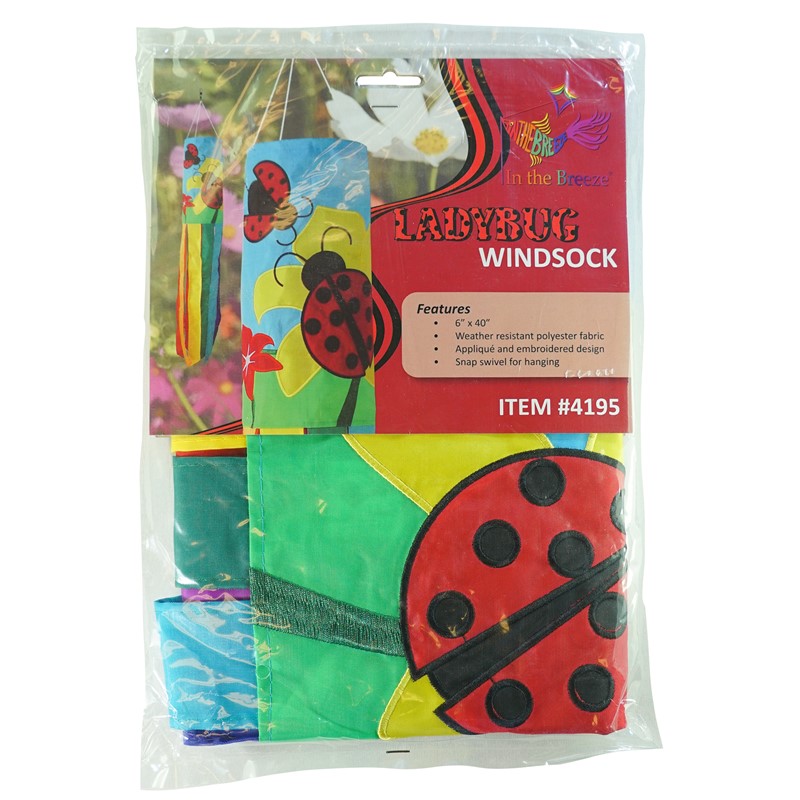 Ladybug Flower Windsock 40" Ladybug Flower Windsock 40"