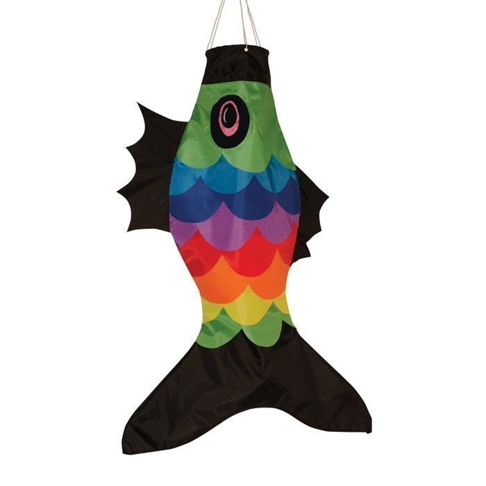Rainbow Overlay Fish 36" Windsock by In The Breeze Rainbow Overlay Fish 36" Windsock by In The Breeze