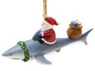 Santa Riding Shark - Christmas Ornament by Cape Shore