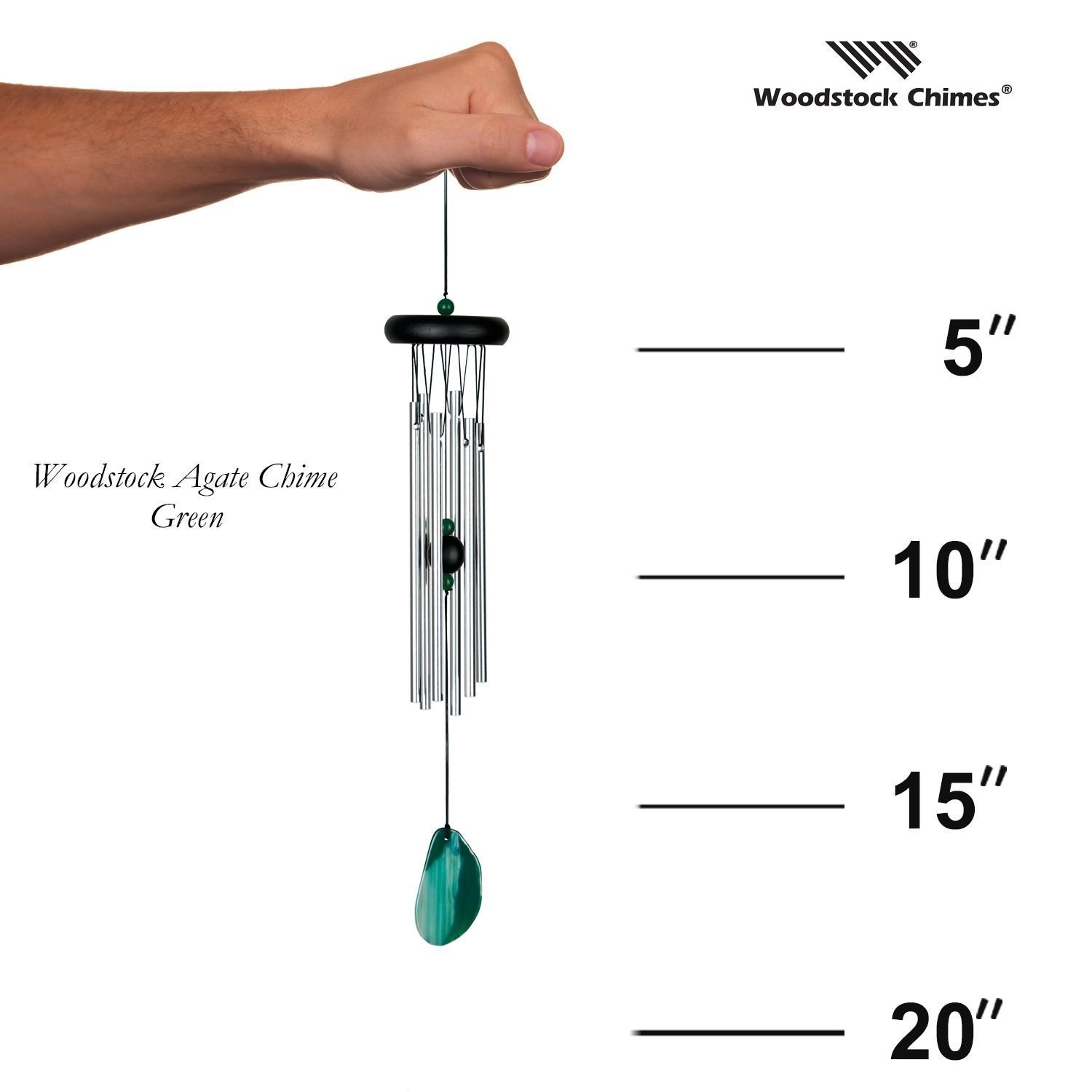 Agate Chime Green By Woodstock Chimes 127888 Agate Chime - Green by Woodstock Chimes-127888
