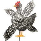 Black and White Chicken Whirligig Garden Spinner - 20" by Premier Black and White Chicken Whirligig Garden Spinner - 20" by Premier