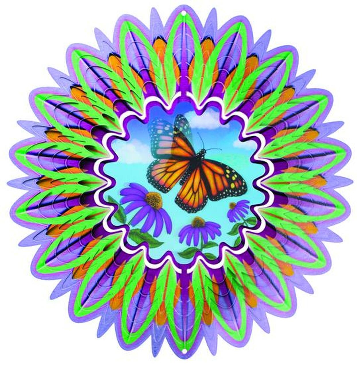 Butterfly Animated Metal Wind Spinner by Spinfinity - 12" Butterfly Animated Metal Wind Spinner by Spinfinity - 12"