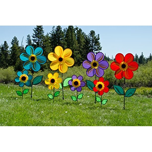 Red Sunflower Garden Wind Spinner with Leaves 19" - by In The Breeze Red Sunflower Garden Wind Spinner with Leaves 19" - by In The Breeze