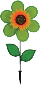 Green Sunflower Garden Yard Wind Spinner - 12"
