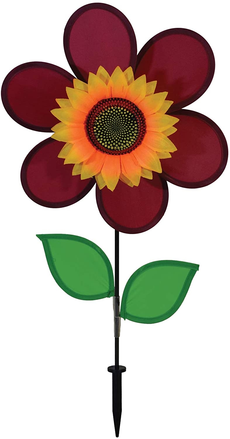 Burgundy Sunflower Garden Yard Wind Spinner -12" Burgundy Sunflower Garden Yard Wind Spinner -12"