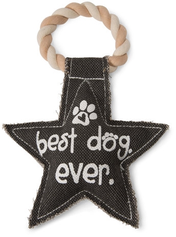 "Best Dog Ever" Star Shaped Canvas Dog Toy - 9.5" "Best Dog Ever" Star Shaped Canvas Dog Toy - 9.5"