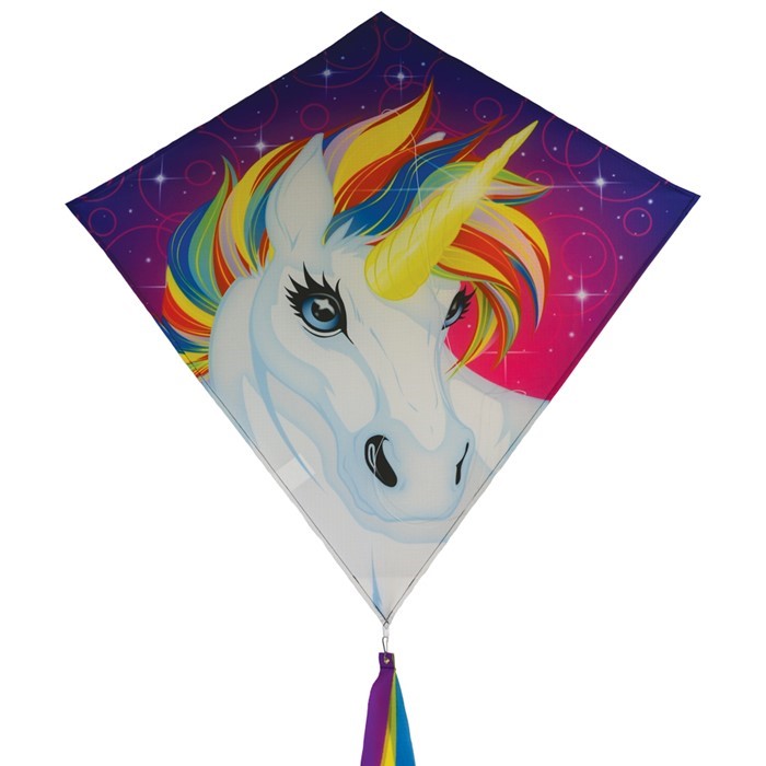 Unicorn Diamond Kite by In The Breeze - 30" Unicorn 30" Diamond Kite