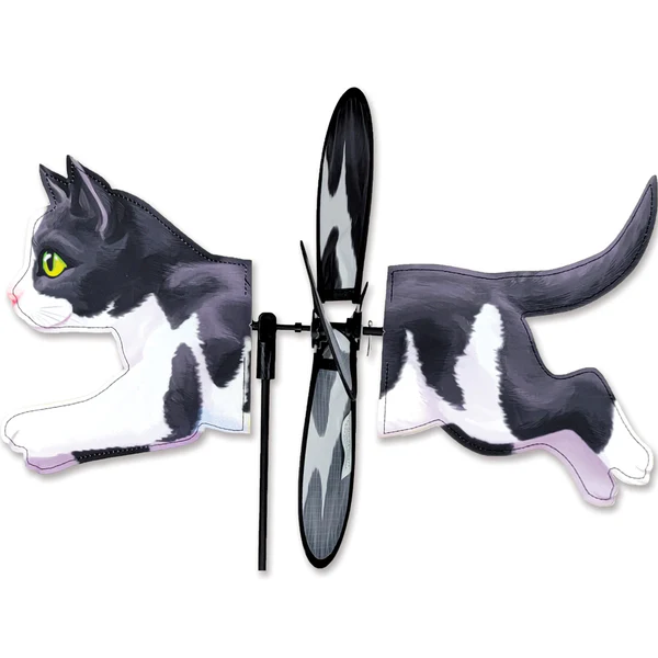 Petite Black And White Cat Spinner By Premier Petite Black And White Cat Spinner By Premier