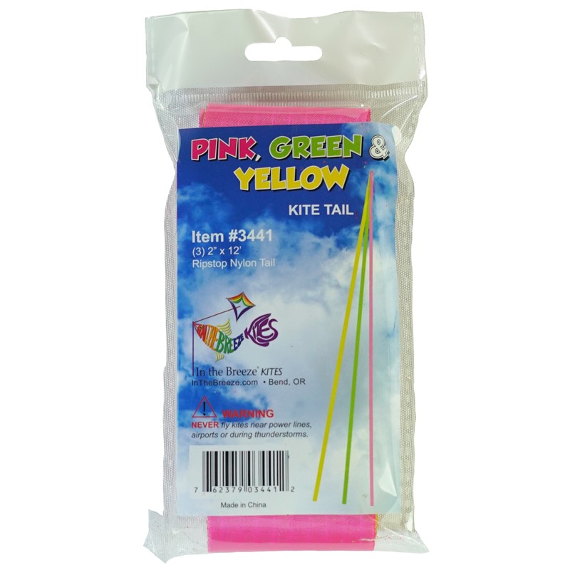 Pink Green and Yellow Kite Tail Pink Green and Yellow Kite Tail