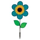 Teal Sunflower with Leaves 12"