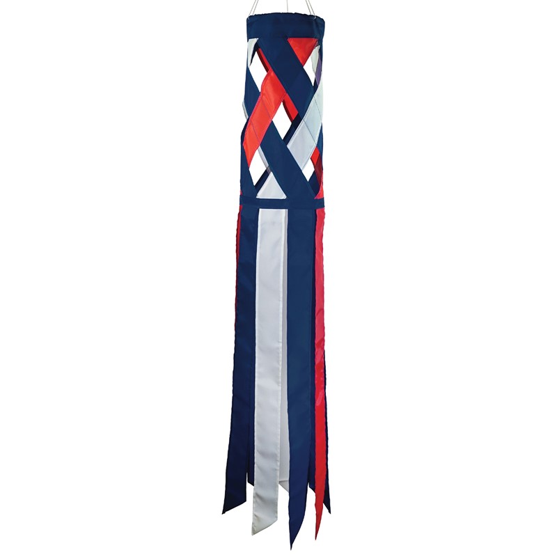 Red White and Blue Diagonal Weave Windsock 40" Red White and Blue Diagonal Weave Windsock 40"