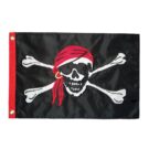 Jolly Roger Applique 12x18 Grommet Flag