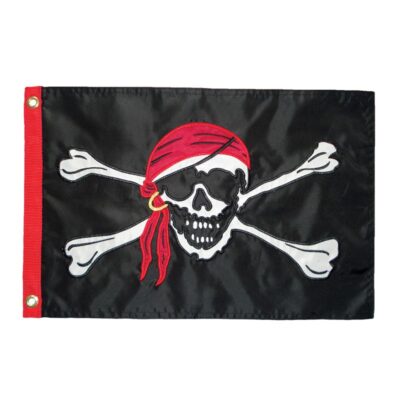 12x18 12x18 Jolly Roger Pirate With Eyepatch Sleeved w/ Garden Stand