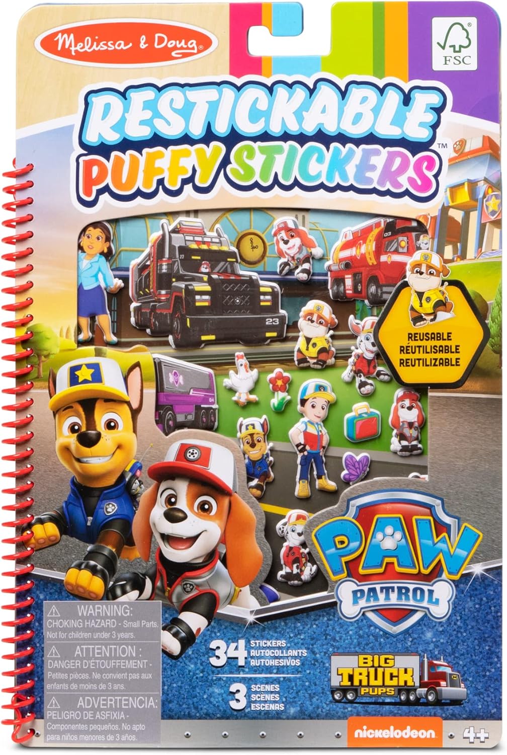 PAW Patrol Restickable Puffy Stickers - Big Pup Trucks PAW Patrol Restickable Puffy Stickers - Big Pup Trucks