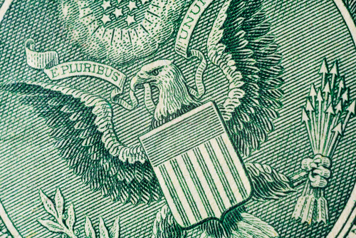 the us dollar bill with an eagle on it