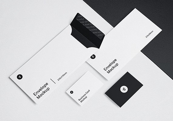 a white and black business card on top of a table