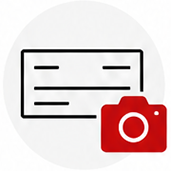 a picture of a camera and a credit card