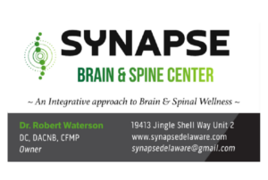 a business card with the words synse brain and spine center