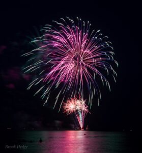 a colorful fireworks display in the night sky