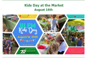a flyer for a kids'day at the market