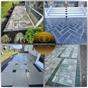 a series of photos showing different types of paving