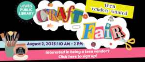 a poster for craft fair with scissors and paper
