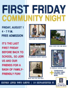 a flyer for the first friday community night