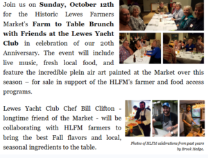 a brochure with photos of people at a table