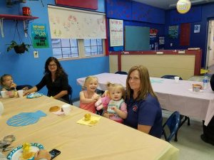 teacher and infant