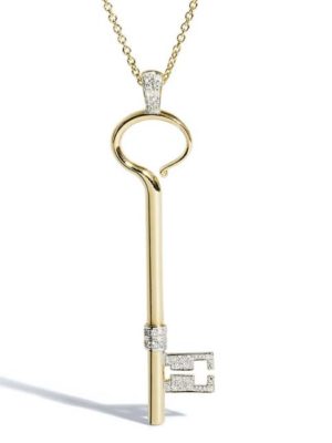 Yellow Gold Key with White Diamonds