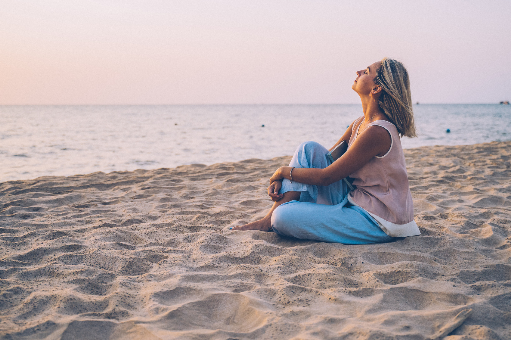 Woman relaxing on the beach