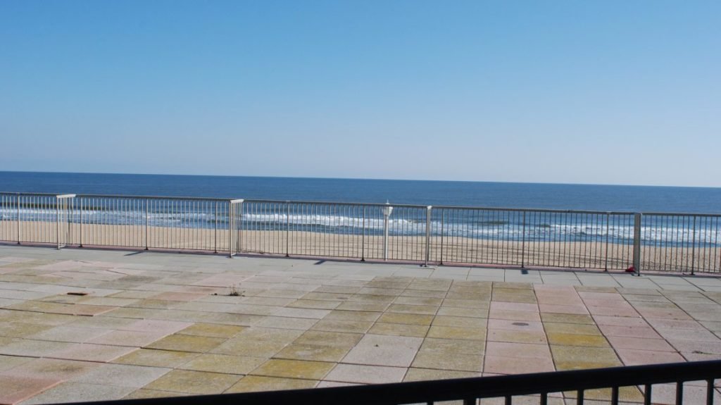 Top deck of grand hotel with view of the ocean