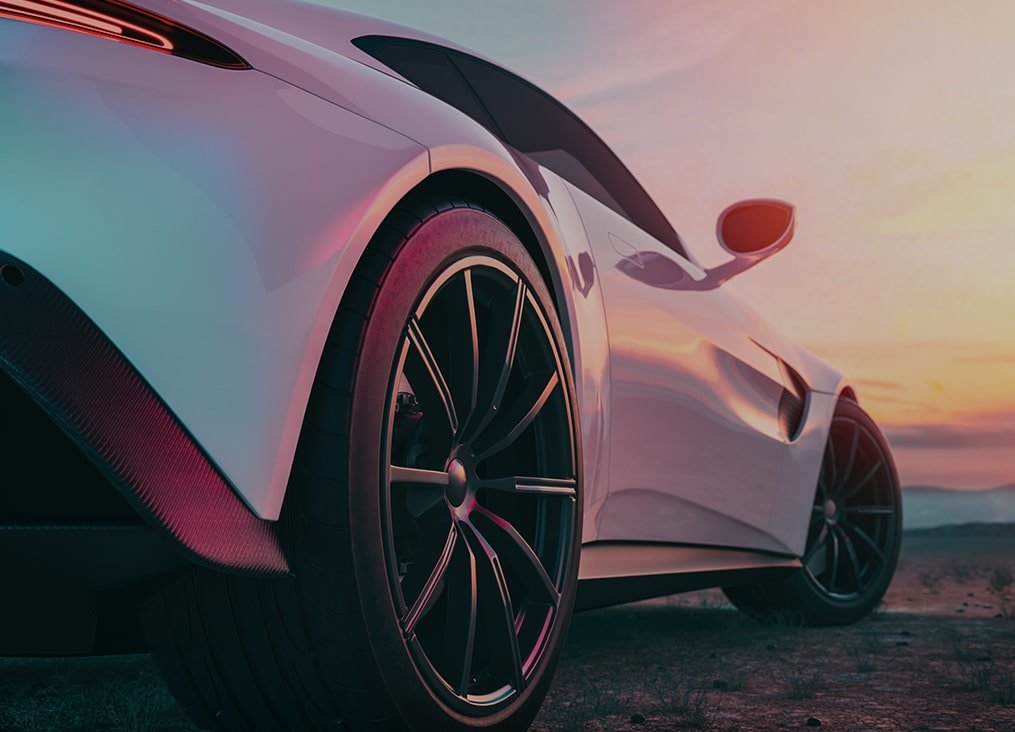 close up of pink car