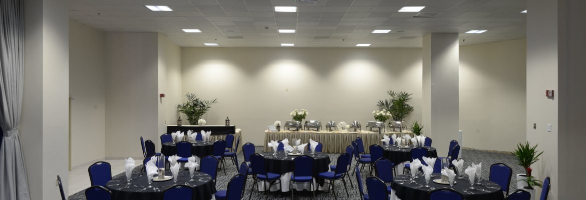 conference room with tables chairs and buffet table