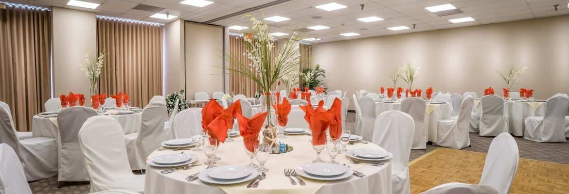 hotel conference room decorated for party