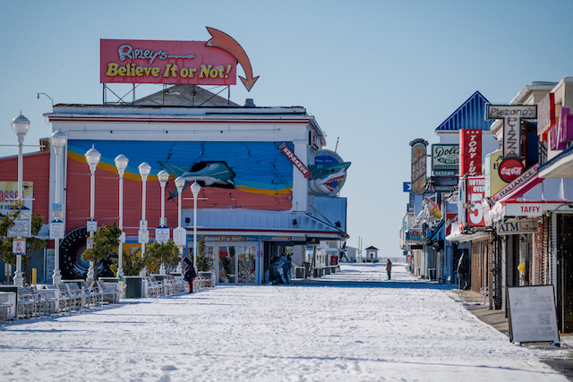 Snow on the OCMD boardwalk
