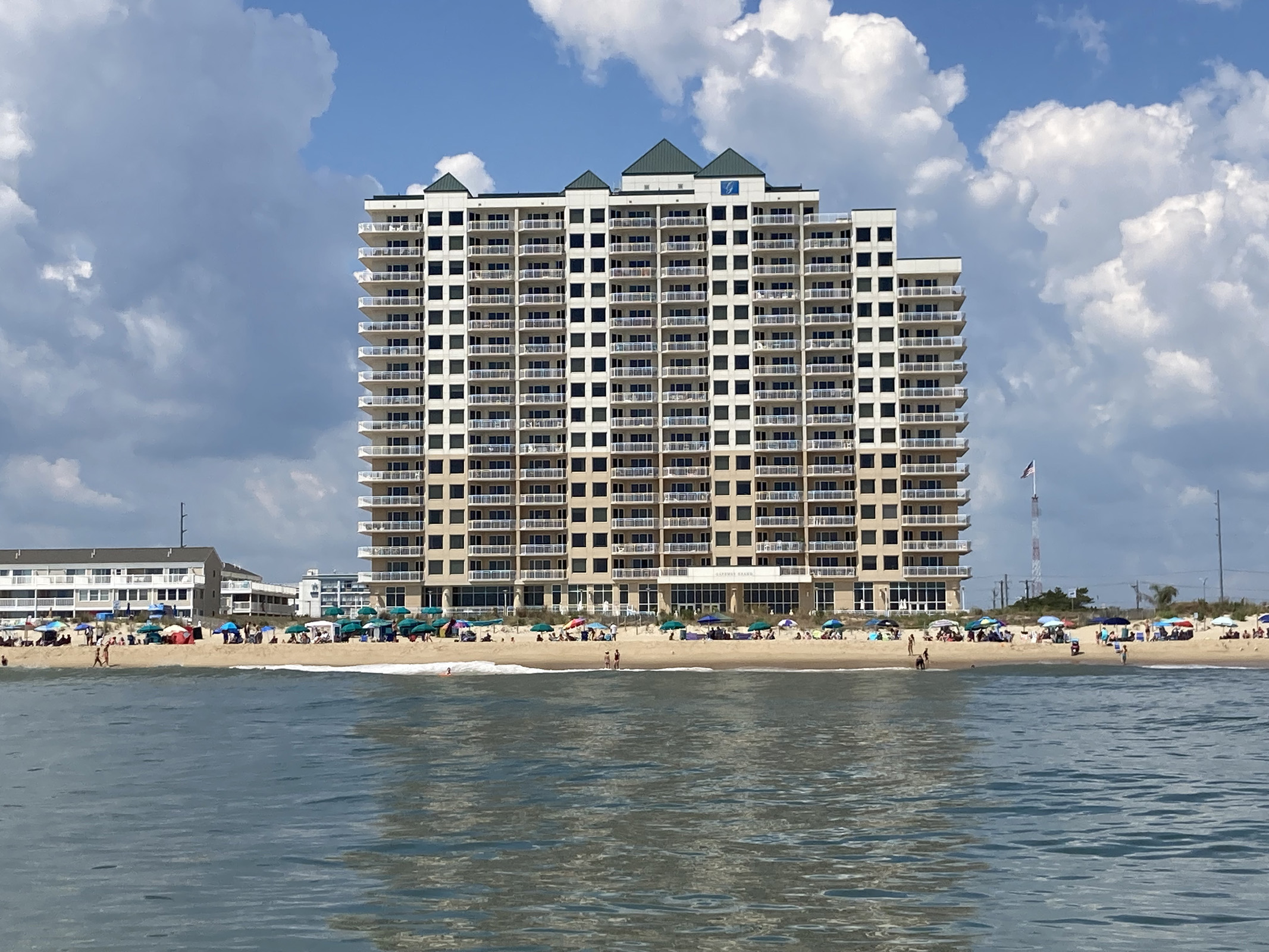 exterior of oceanfront hotel in Ocean City, MD.