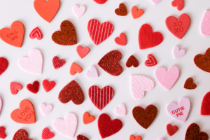Red and pink hearts for Valentine's Day