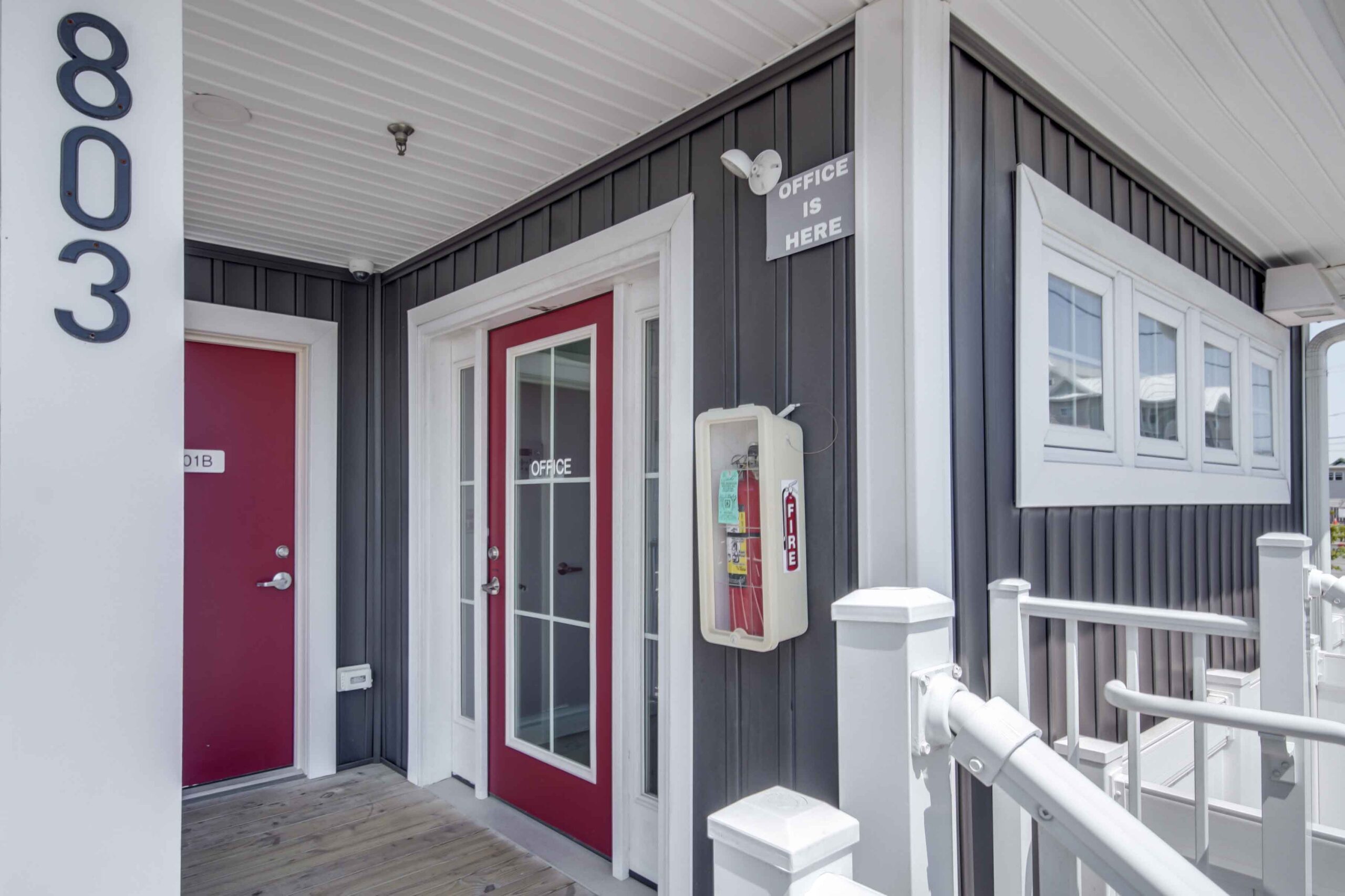 exterior of hotel door