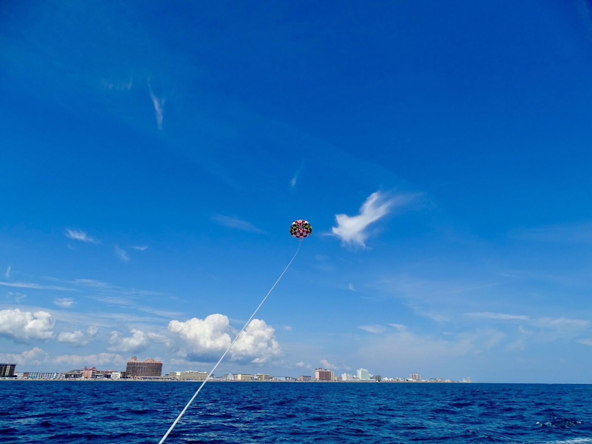 OC parasail MD flag parachute and OCMD skyline
