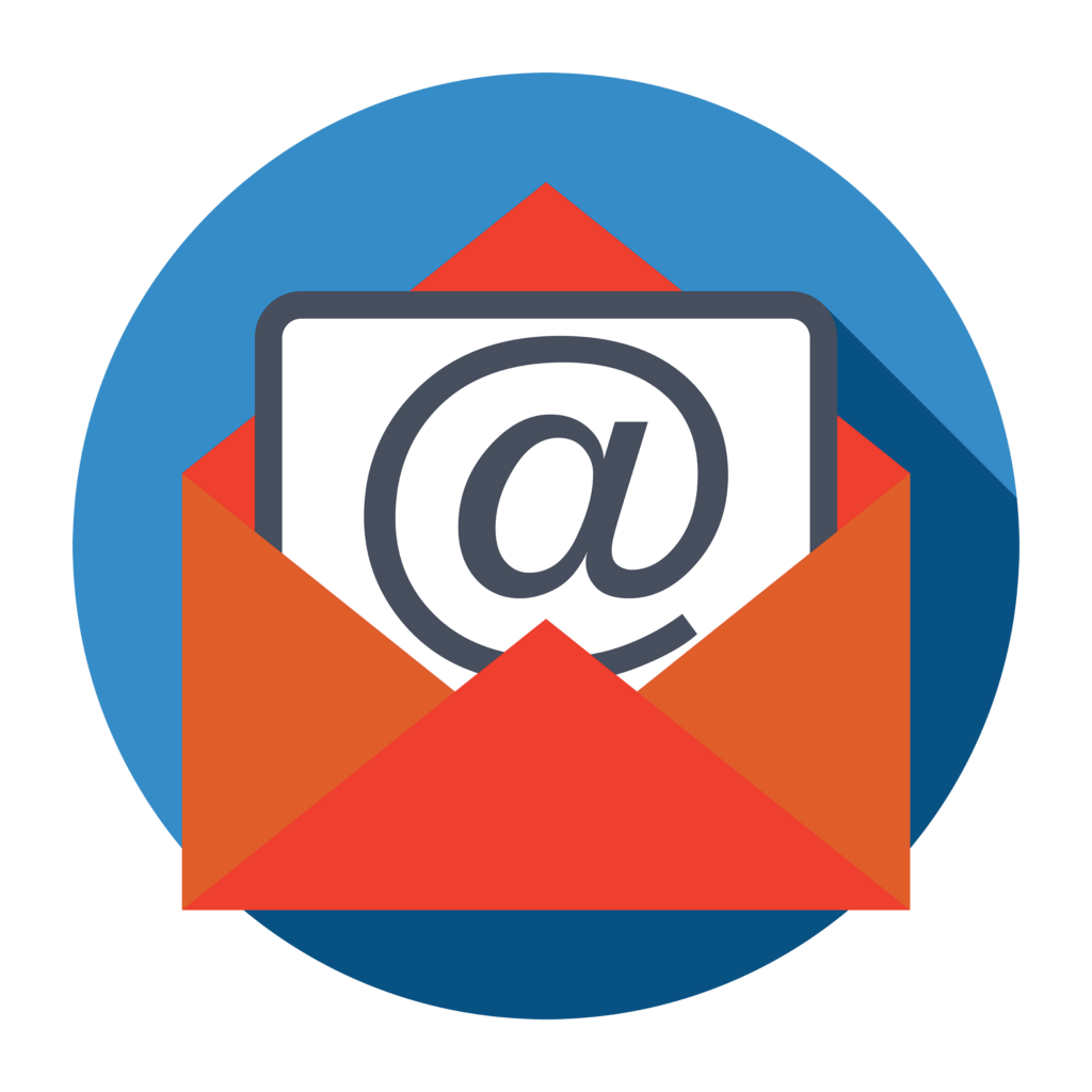 an email envelope with the letter at